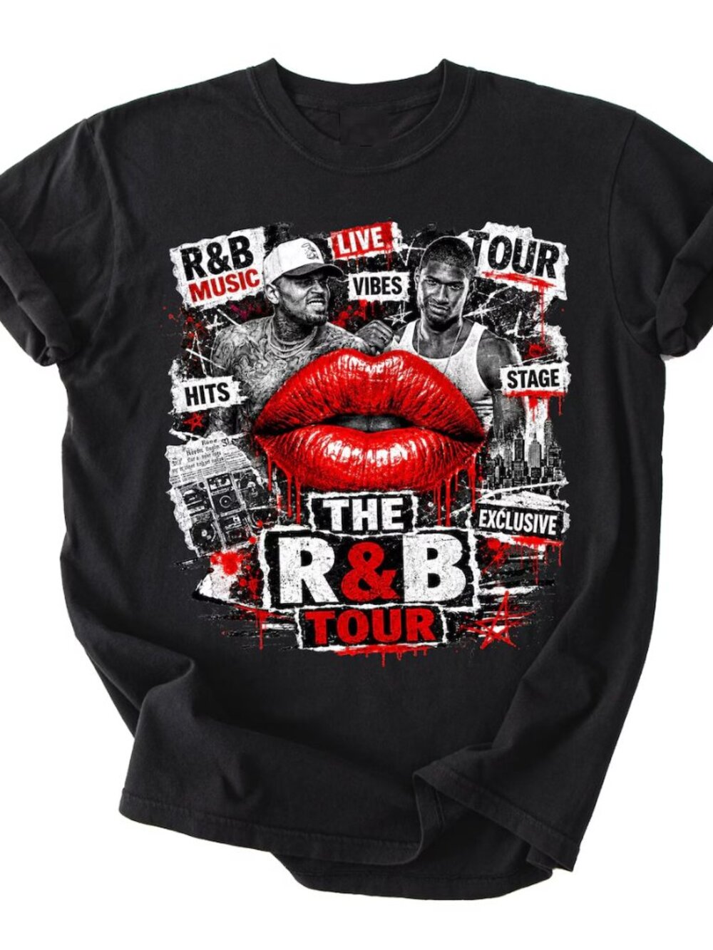 Ch ris Raymonds Browns 2026 Music Tour, Ch ris Brown Usher Tshirt, Music Tour Te